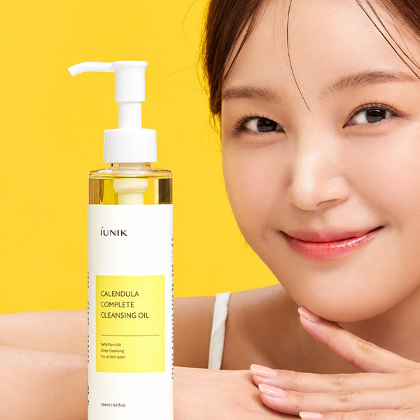 Huile démaquillante Iunik Calendula Complete Cleansing Oil 200ml skincare coréenne Joia