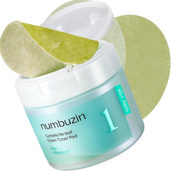 Pads visage Numbuzin No.1 Centella Re-leaf Green Toner Pad 70pcs skincare coréenne Joia