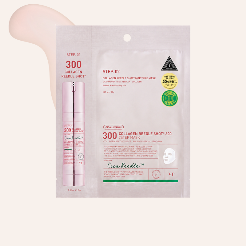 Masque visage Vt Cosmetics Collagen Reedle Shot 300 2 Step Mask skincare coréenne Joia